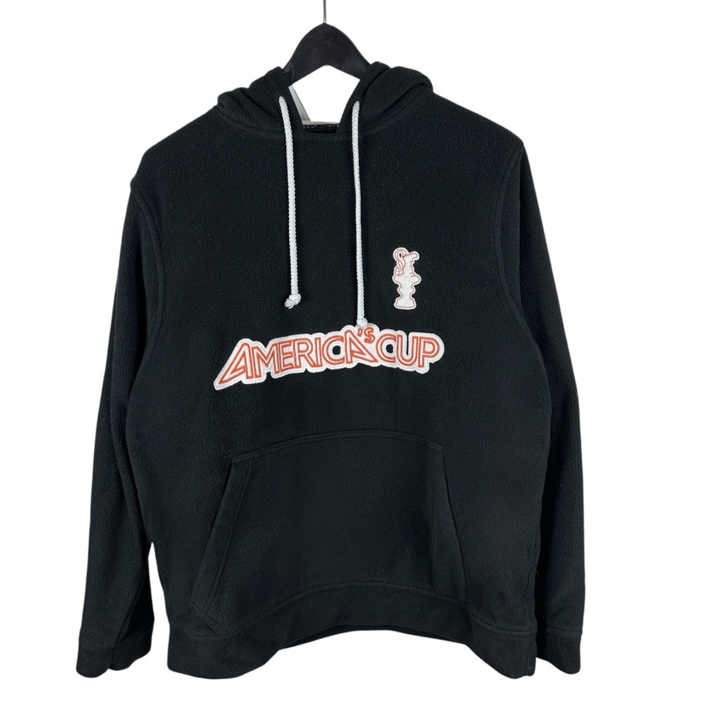 Mens Y2K Americas Cup Black Fleece Soccer Futbol Pullover Hoodie Size M
